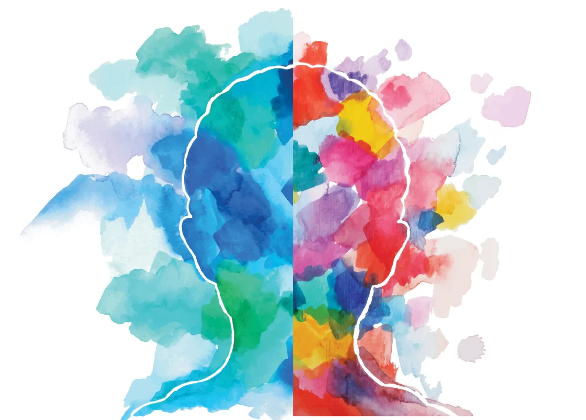 Colorful watercolor illustration representing children's mental health and emotional wellbeing