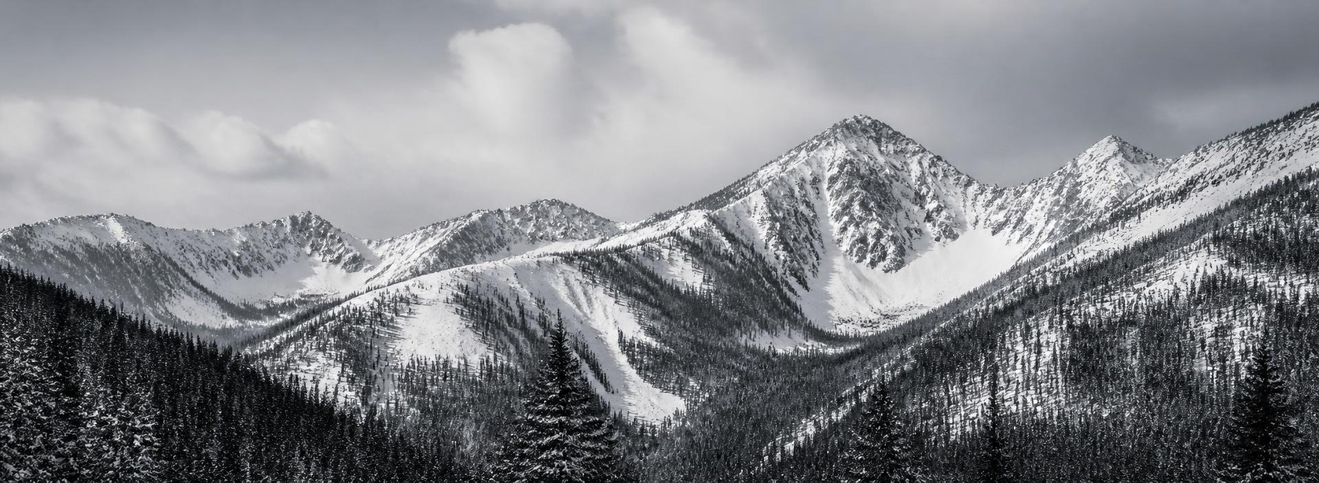 Snow-covered peaks of Taos Ski Valley
